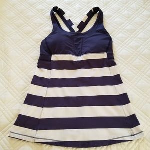 Stuff Your Bra Cadet Blue striped Lululemon tank 6